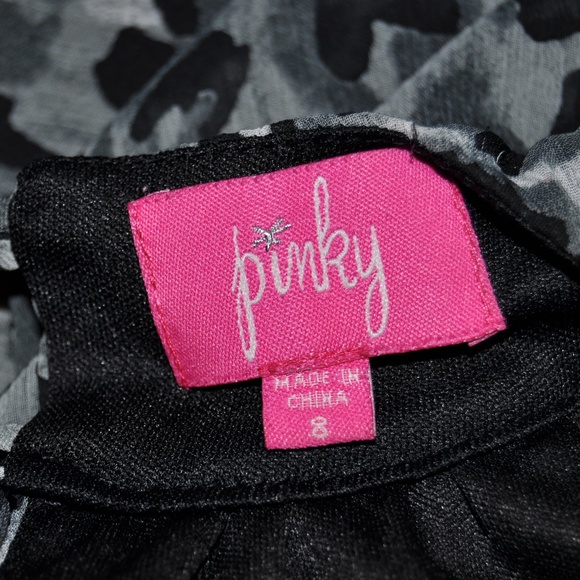 3/$20 PINKY Girl's Gray Leopard Sequin Party Dress - Picture 5 of 7